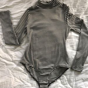 Black and white stripe bodysuit